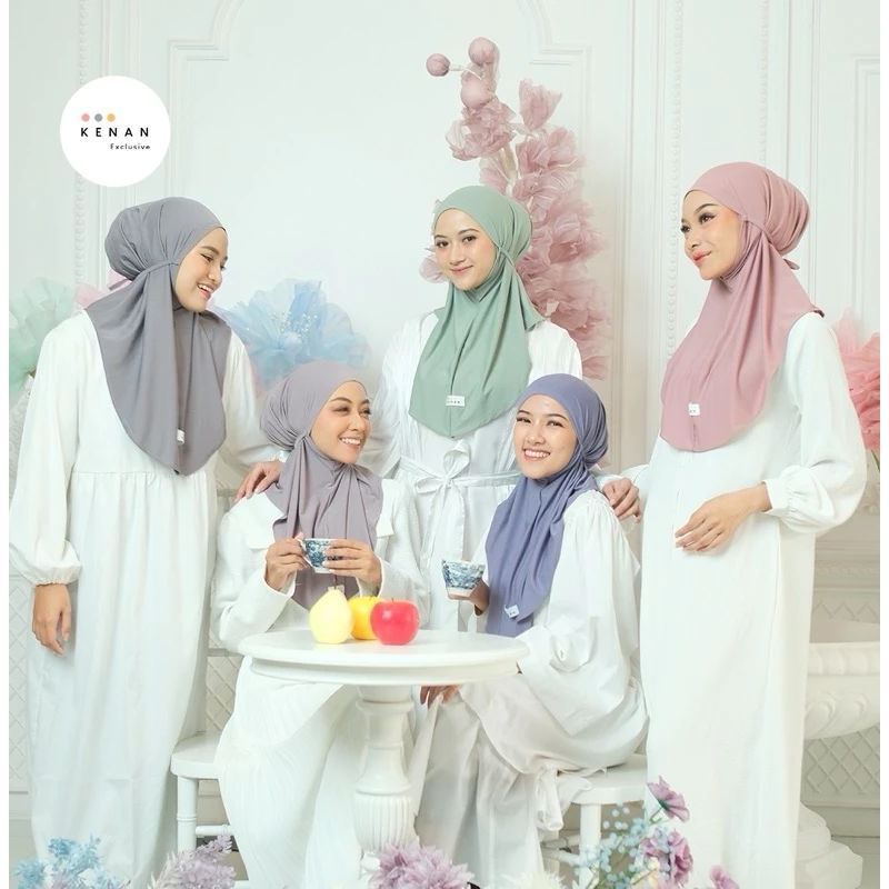 HIJAB BERGO NON PET DZAVINA / HIJAB BERGO HAMIDAH INSTAN NON PET BAHAN JERSEY KENAN HIJAB