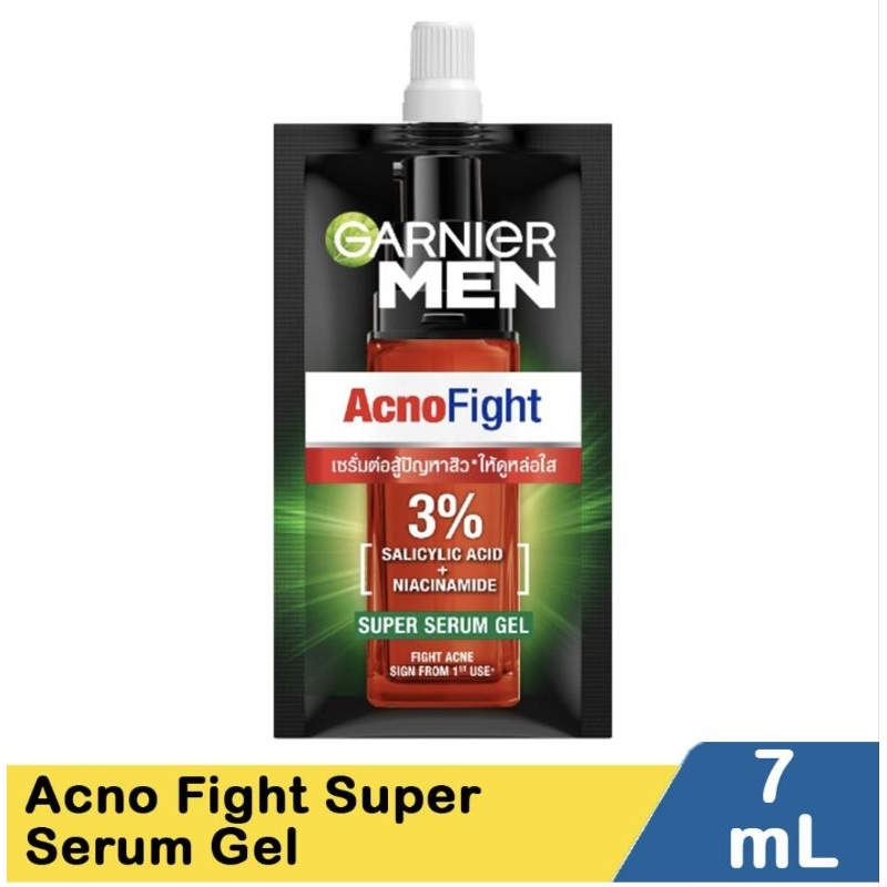 GARNIER Men Acno Fight Super Serum Gel 7ml | Garnier Serum Kerawat Untuk Pria | Garnier Men Serum Sa