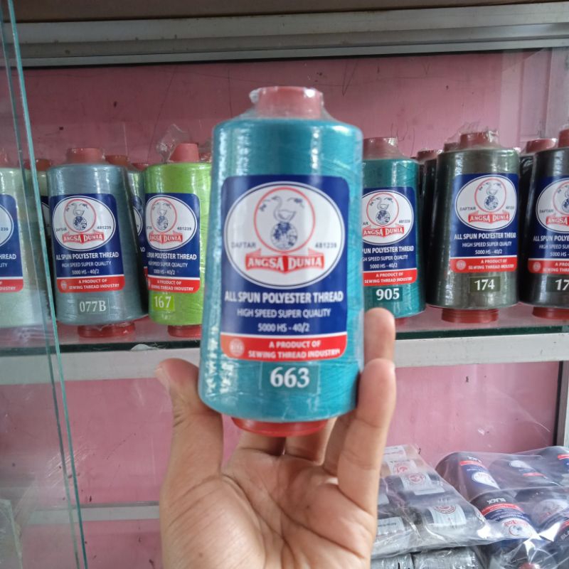 Benang Jahit Polyester 5000 Yard / 4572 Meter 40/2 Merek ANGSA DUNIA