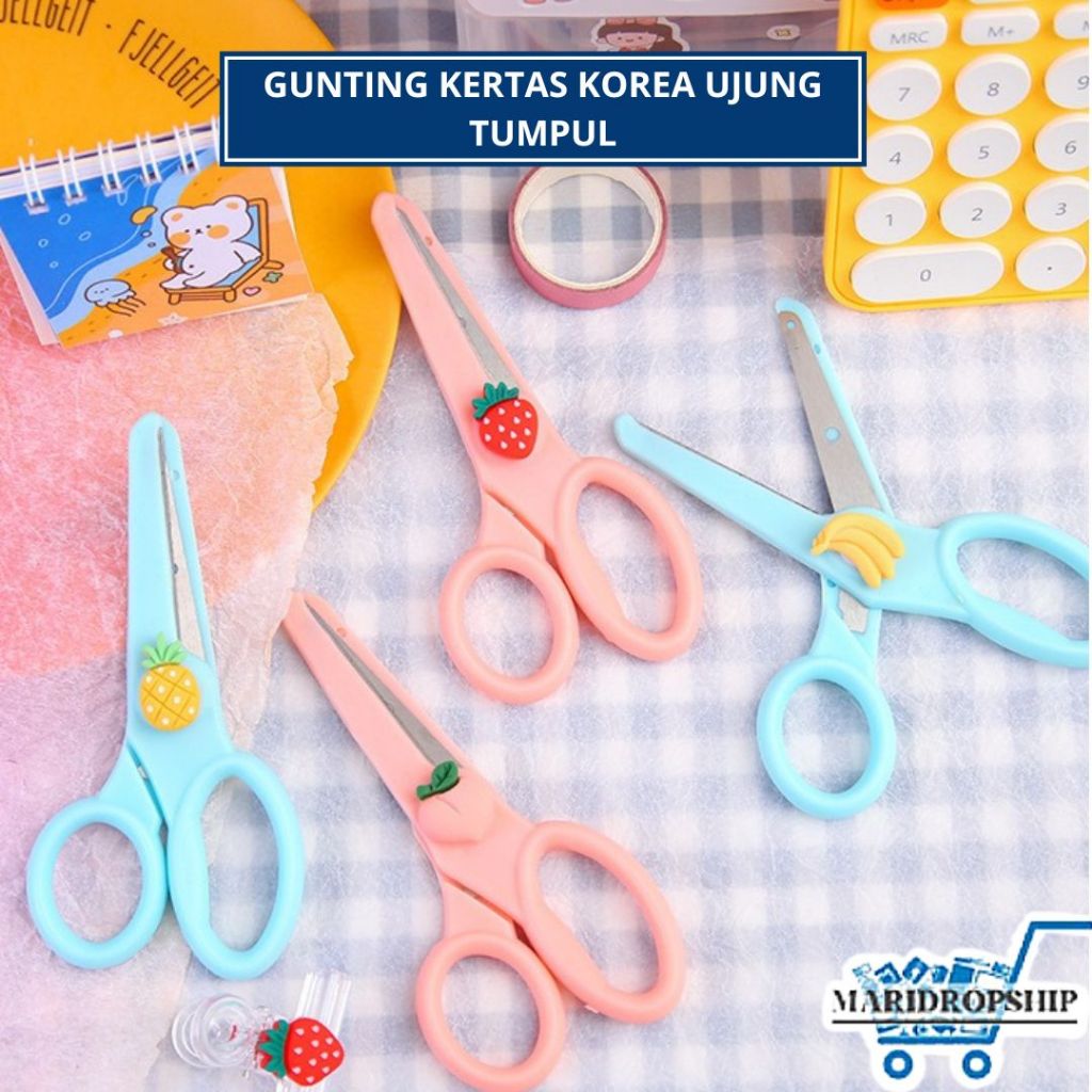 

GUNTING KERTAS/GUNTING UJUNG TUMPUL AMAN UNTUK ANAK/GUNTING KOREA LUCU MOTIF KARAKTER