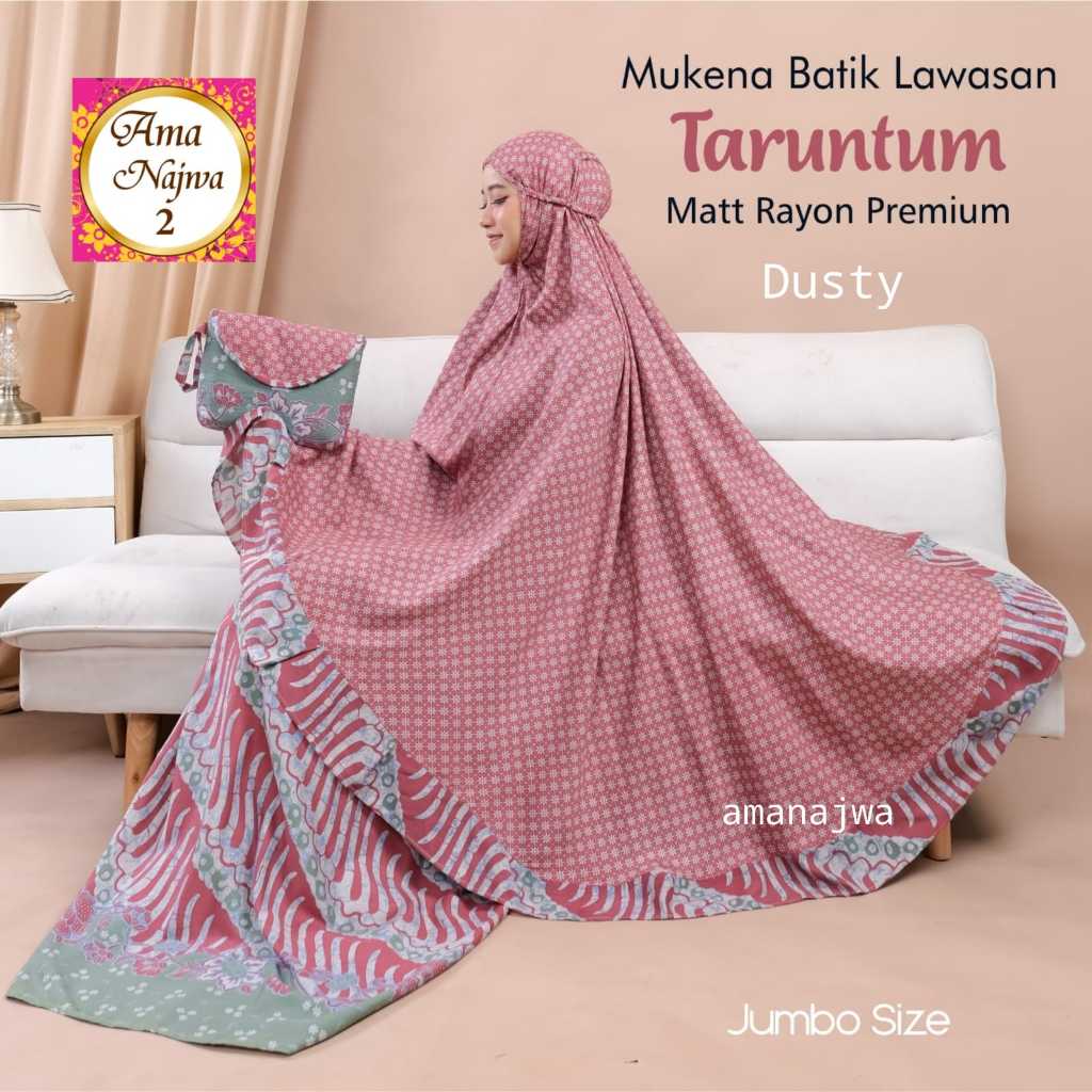 taruntum mukena mukenah rukuh rukoh batik lawasan rayon motif ukuran big size jumbo bigsize adem dan