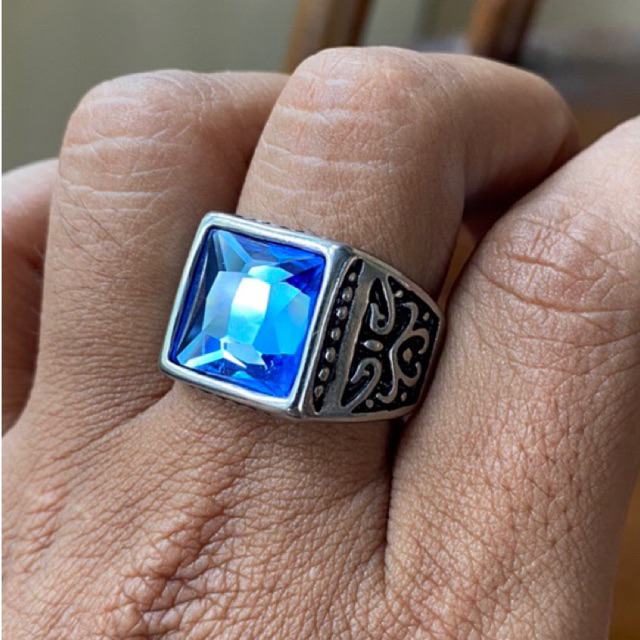 RING (kotak) SQUARE TITANIUM PREMIUM cyan