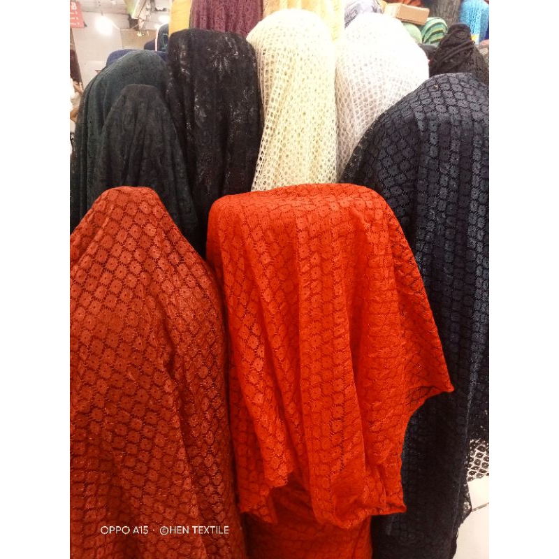 1/2 meter kain brukat santili/bahan brukat santili/kain kebaya/bahan kebaya