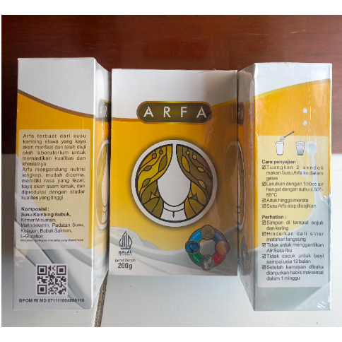 

SUSU COLLAGEN ARFA / SUSU KAMBING ETAWA ARFA SUSU BUBUK 1 BOX ISI 10 SACHET ORIGINAL.