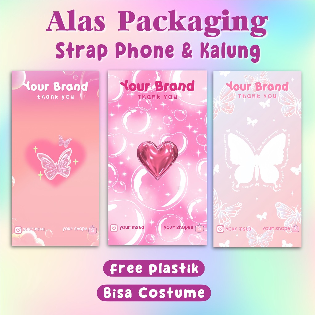 

[ Free Plastik ] Alas Packaging Strap Phone & Kalung Brand Bisa Costume