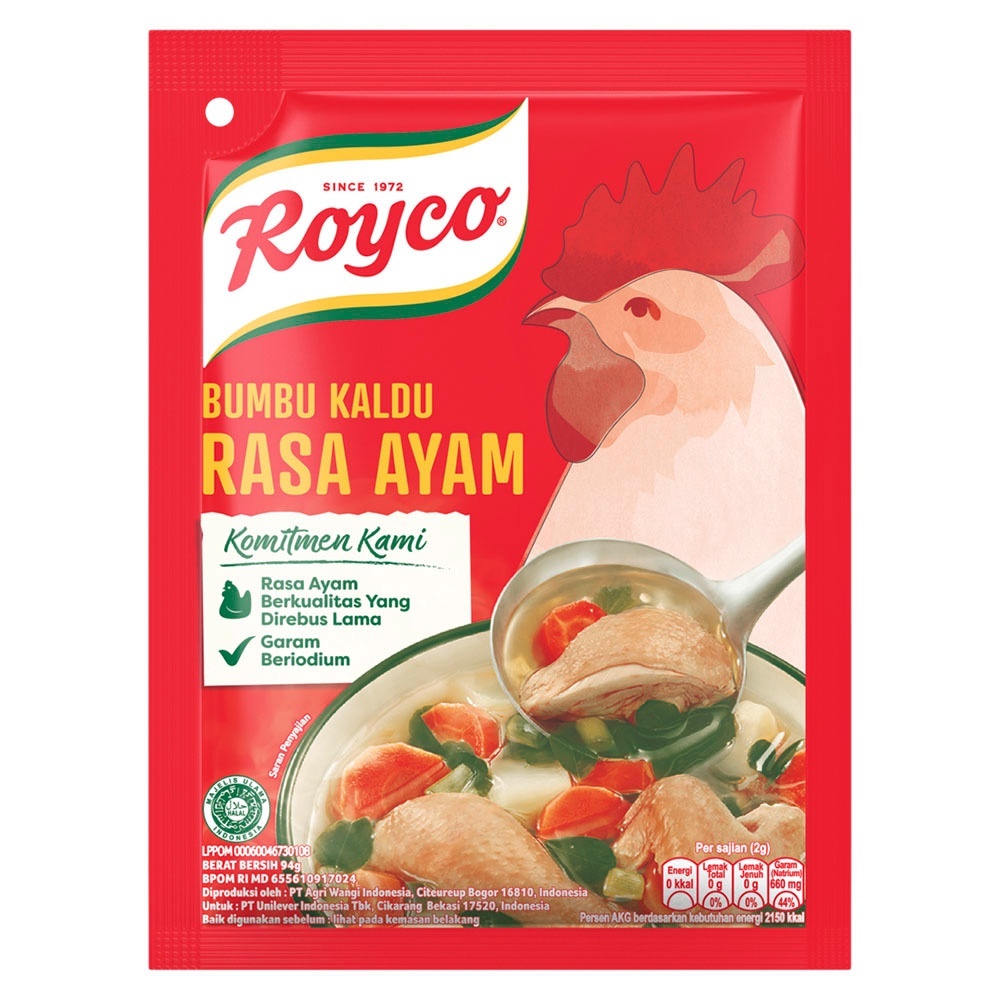 

Royco BUMBU KALDU Penyedap Makanan Penyedap Rasa AYAM Beryodium 94Gr