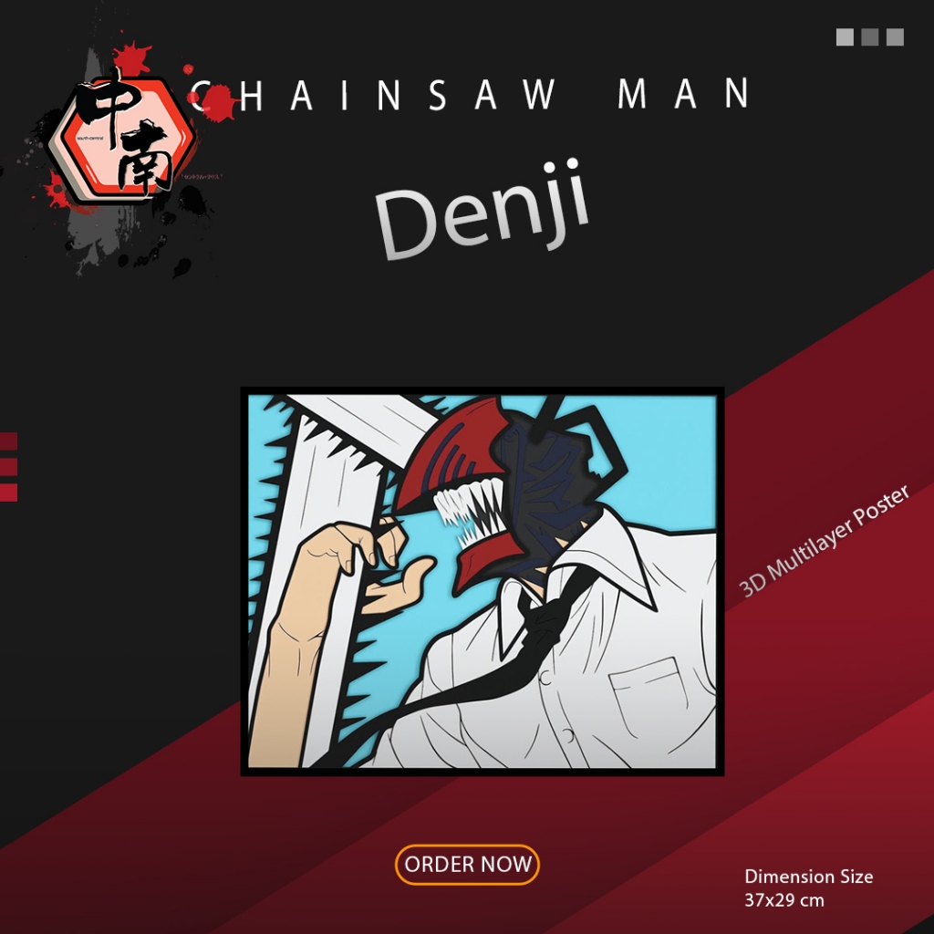 Poster 3D Multilayer The Chainsaw Man Denji