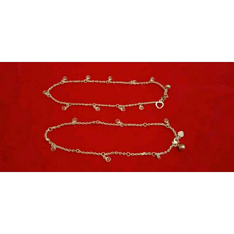 perak asli 100% murni gelang kaki anak dan dewasa