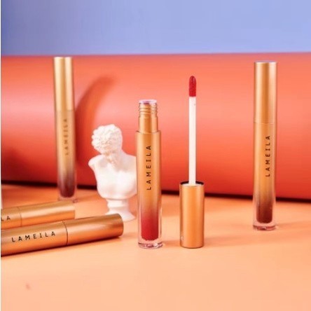 Lameila Lipstick GOLD Liquid Velvet Lip Glaze Moisturizing Long Lasting Lip Gloss Gradient Original