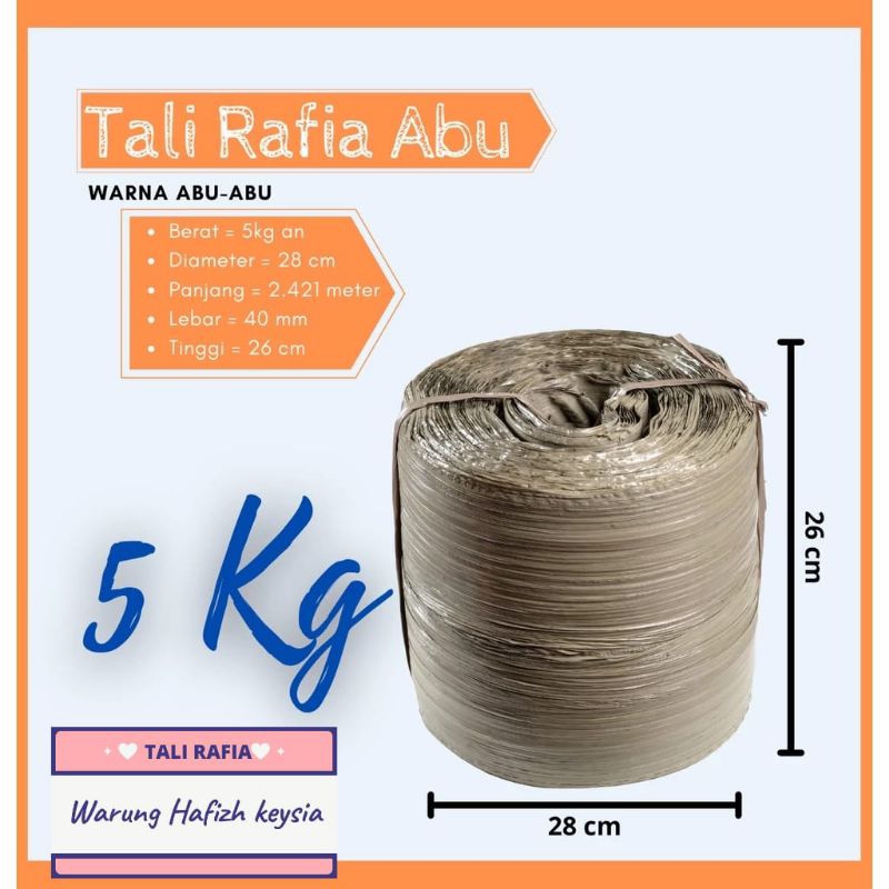 

Tali rafia plastik Roll besar warung Hafizh keysia warna abu-abu ukuran -+ 5kg