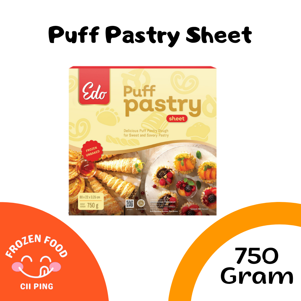 

Edo Puff Pastry 750gr Kulit Pastry Zuppa Frozen Siap Pakai