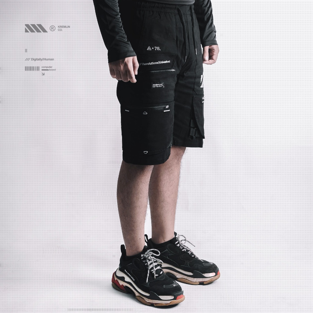 KREMLIN Celana Pendek Short Cargo Multi pocket Techwear pants - REVOLUTION