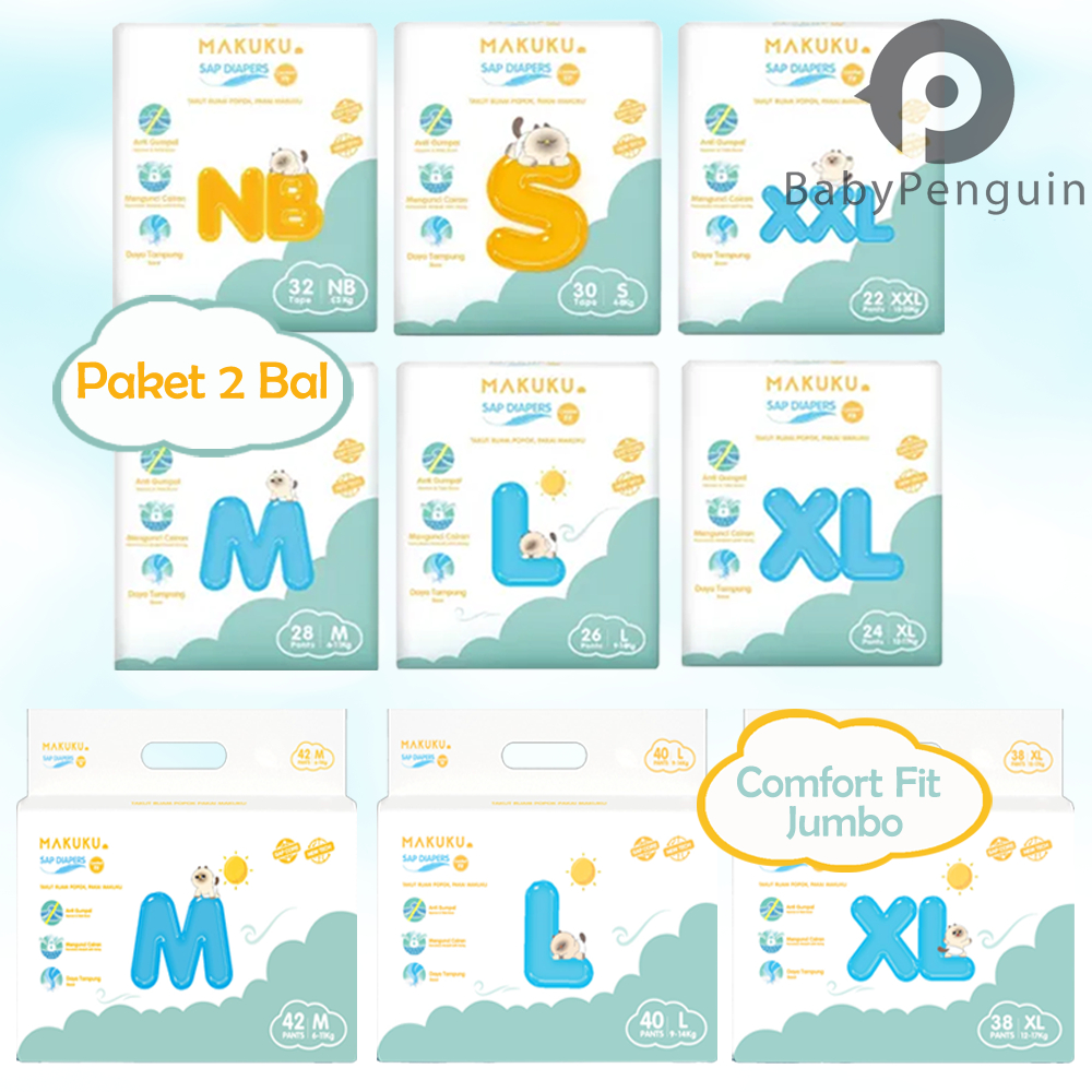 [2 BAL] MAKUKU COMFORT FIT [NB32/S30/L26/M28/XL24/XXL22 ] / COMFORT FIT JUMBO