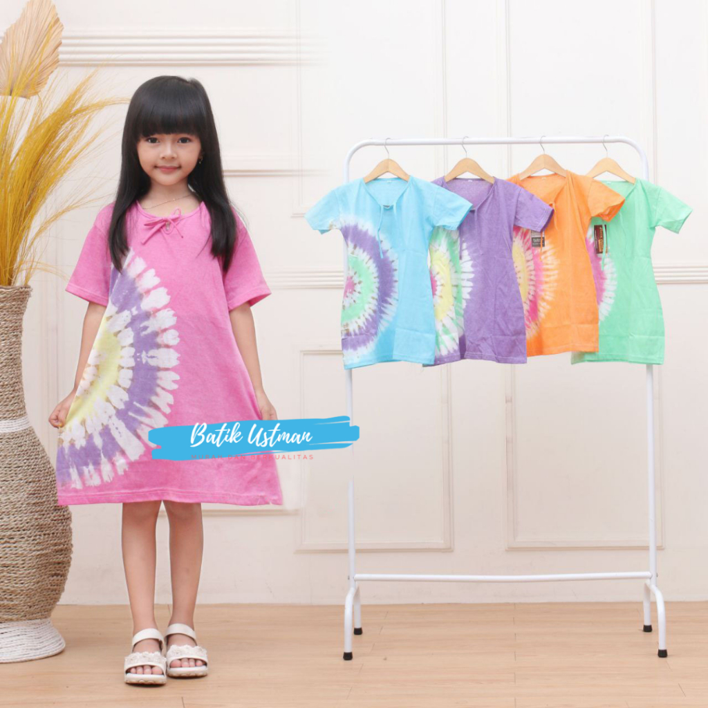 DASTER KAOS PELANGI ANAK PEREMPUAN UMUR 1-10 TAHUN BAJU DRESS ANAK ANAK CEWEK
