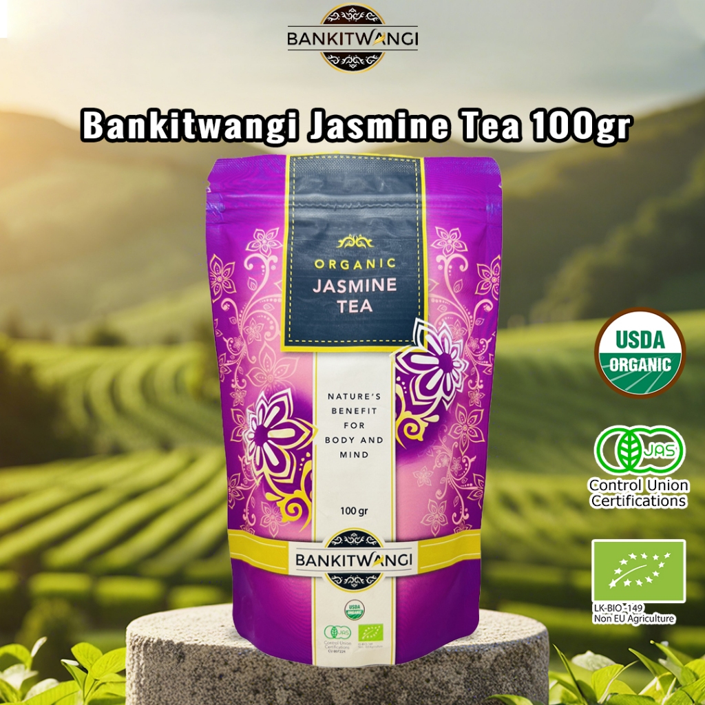 

Bankitwangi Organic Jasmine Tea Pouch 100grTeh Organik,Teh Melati,Teh Premium || New Packaging!!!