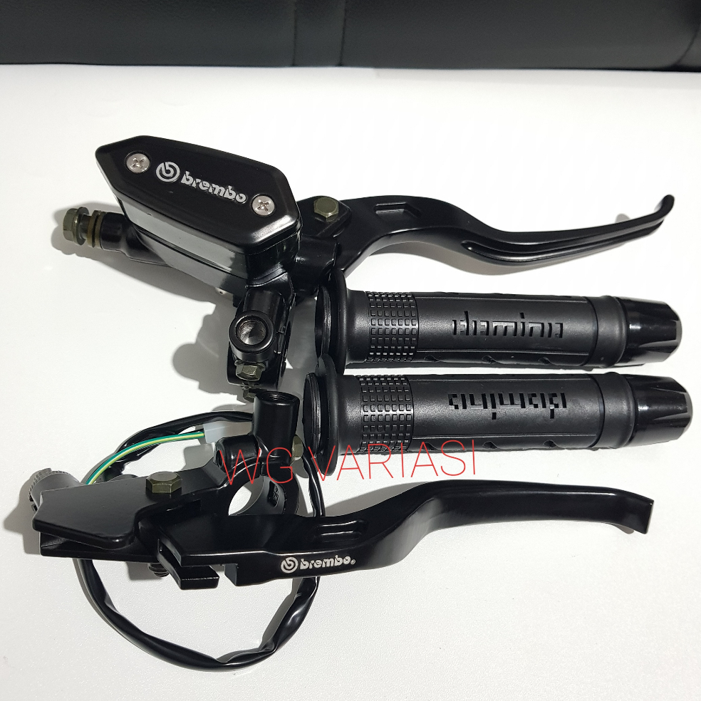 Paket Set Master Rem Tipe Oval + Handgrip Sisik + Jalu stang CNC UNIVERSAL