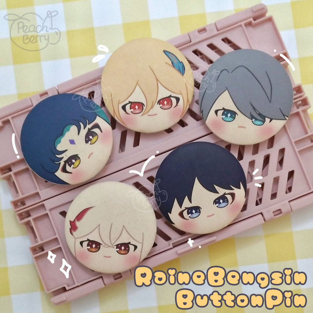 [Peachberry] Raine Bengsin Button Pin ( kaveh alhaitam kazuha scara xiao ) genshin impact