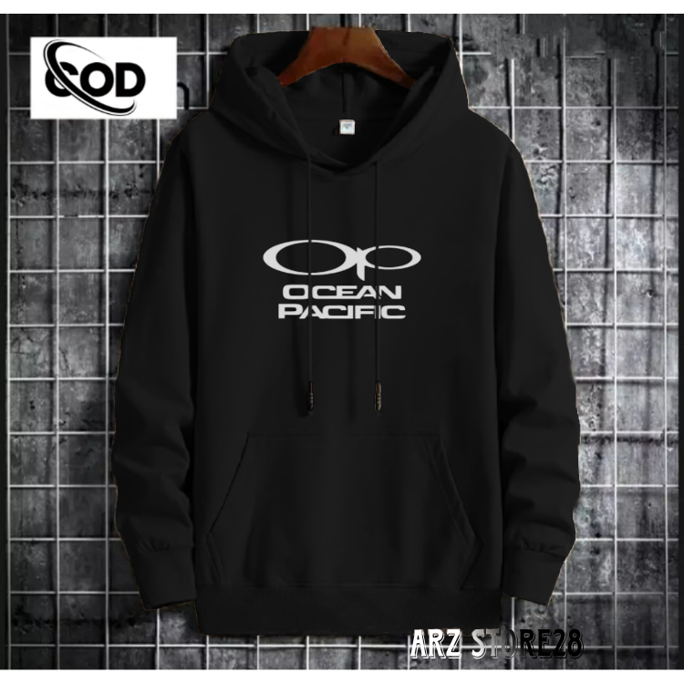Terlaris !!! Free Hoodie Text Putih Ocean Pacific  Sweater Distro Terbaru Jaket Termurah Pria Wanita