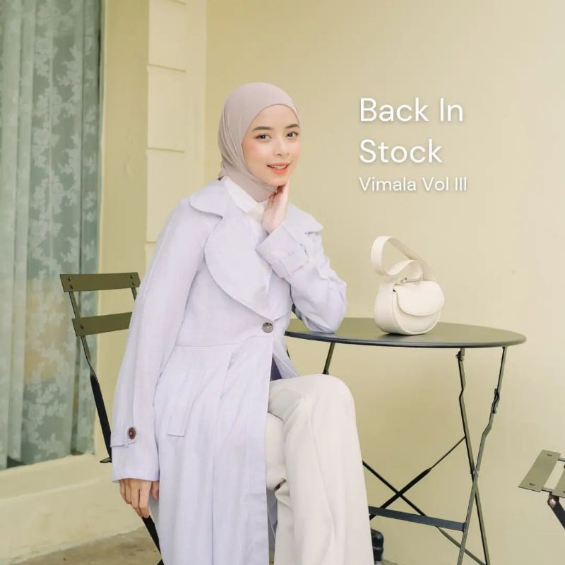 Best Seller Baju Blazer Murah Muslimah Wanita Casual Dan Formal Bandung Vimala Coat Navy