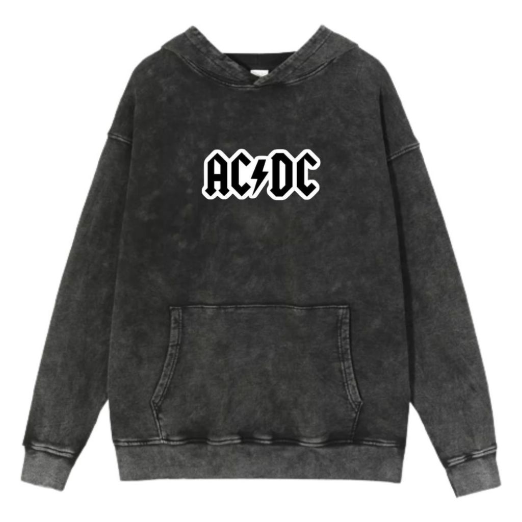 Sale 50% - ACDC Sweater Hoodie Jumper Washing Black Original Distro Local Brand