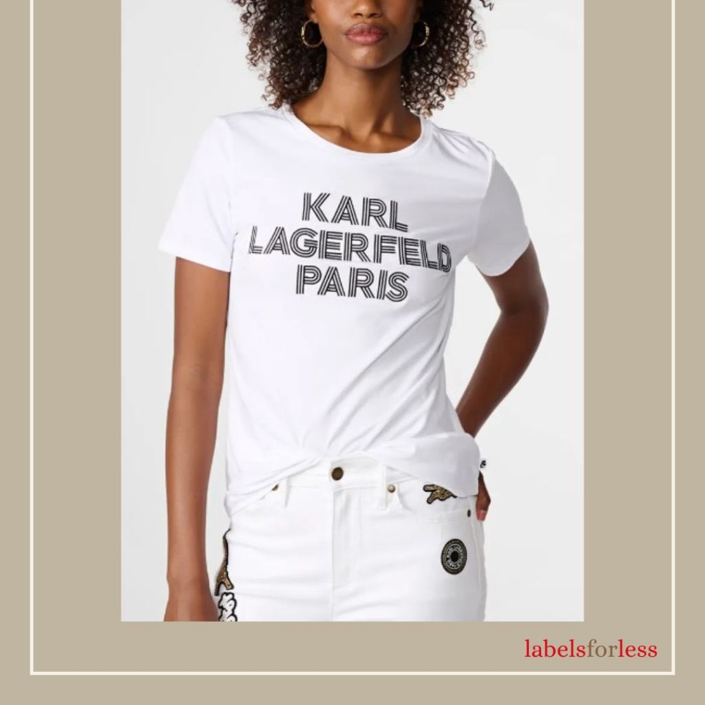 Karl Lagerfeld Paris Embroidered Logo Tee