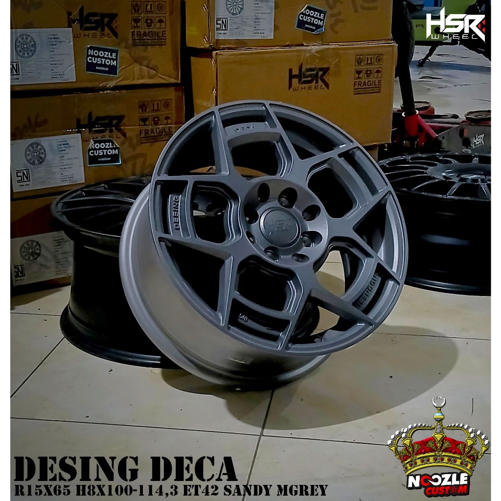 Velg Mobil Brio Xenia Avanza Ring 15 Lubang 4 Double PCD Pelek Variasi R15 Grey