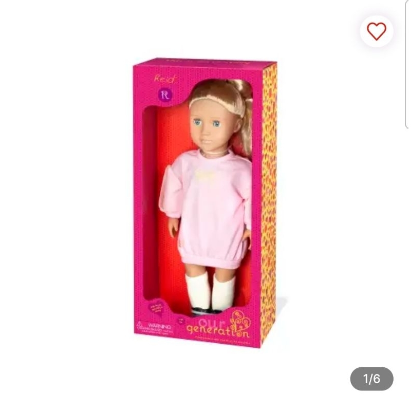 Our Generation Set Boneka Reid Blonde Hair Pink Sweater Dress