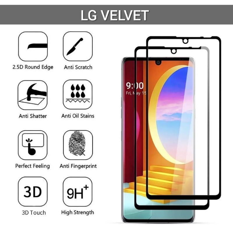 Tempered glass LG Velvet 5G 3D curve lengkung anti gores