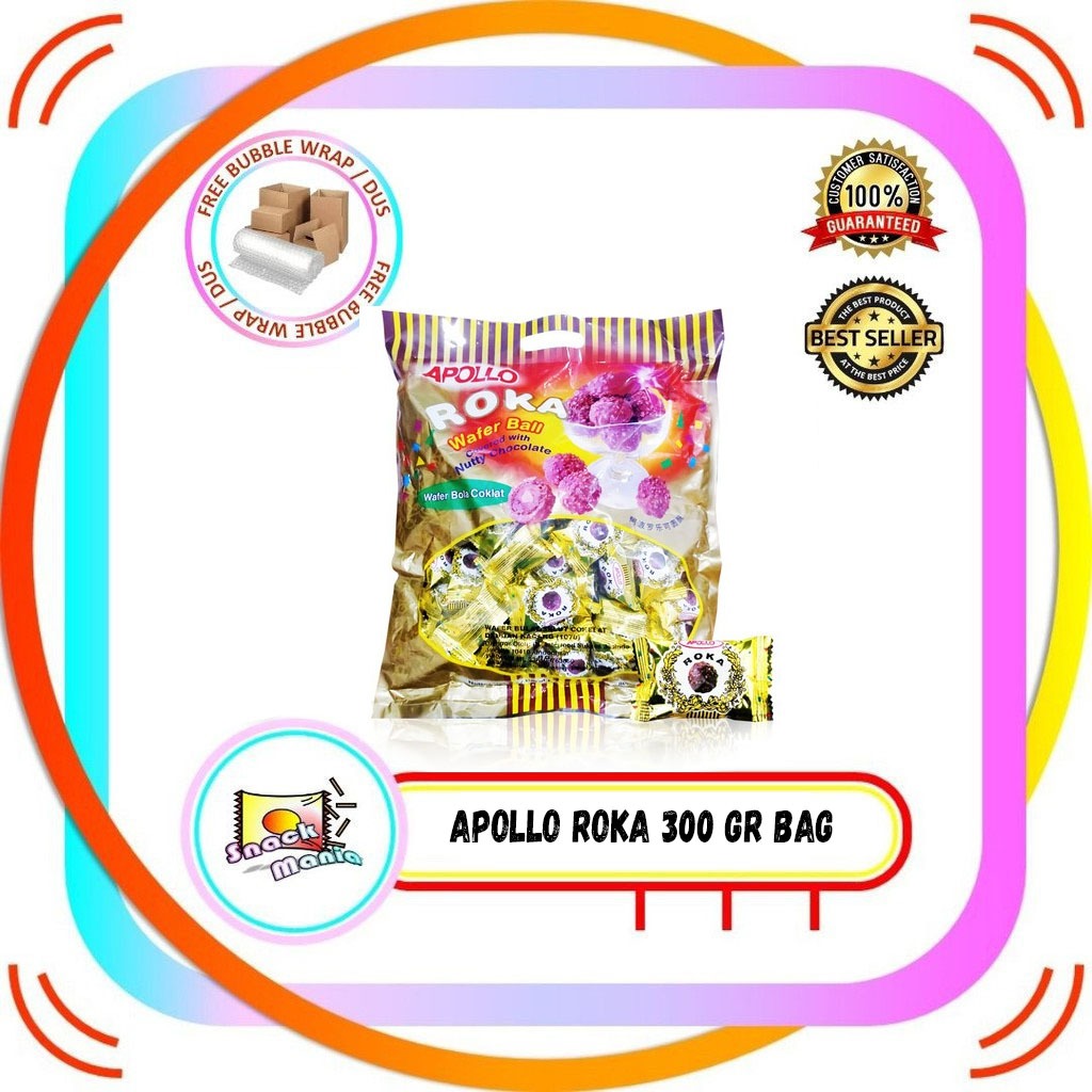 

Apollo Roka Wafer Chocolate Ball Bulat Salut Coklat Kacang ~ 50 pcs