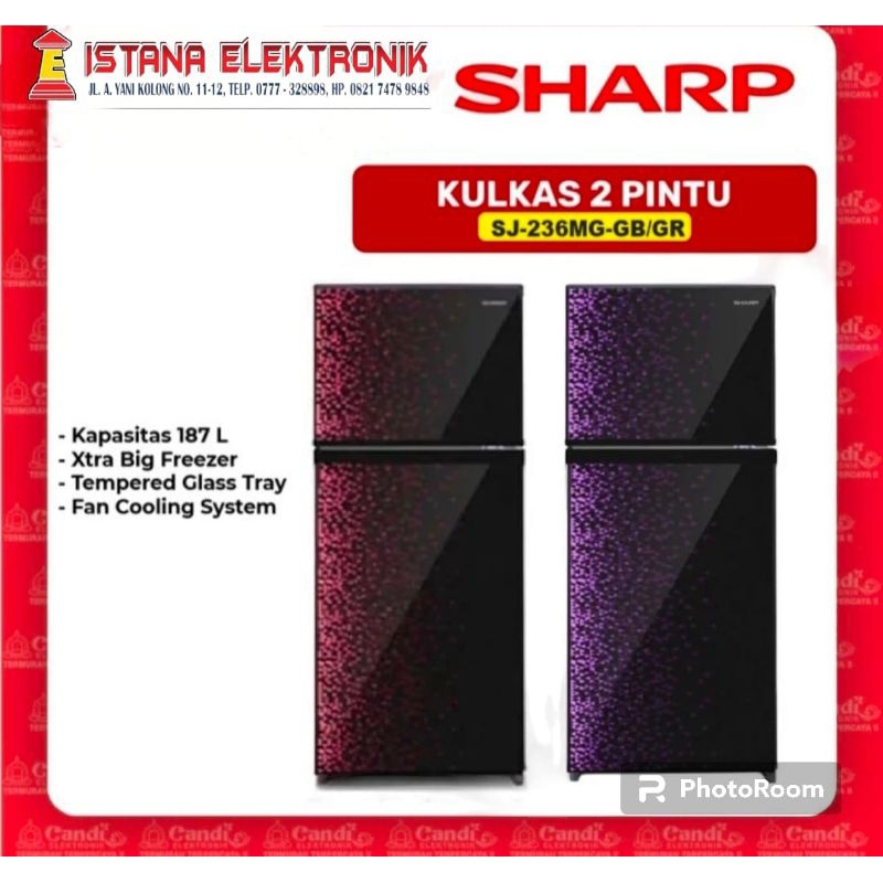 KULKAS SHARP 2 PINTU SJ-236MG-GB/GR