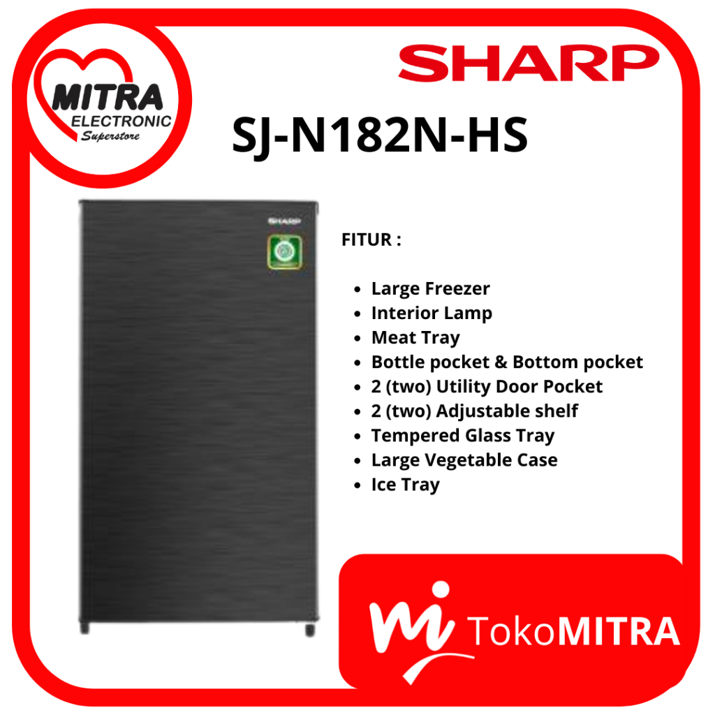 LEMARI ES 1 PINTU SHARP SJ-N182N-HS