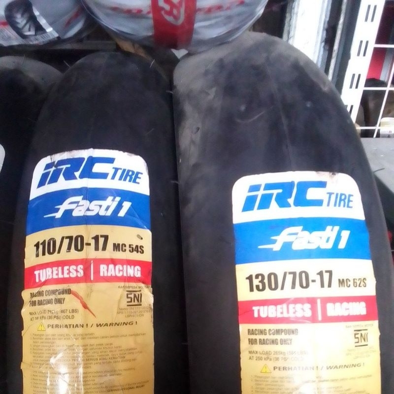 ban IRC fasti 1 ring 17 sepasang depan dan belakang ukuran 110-70/17 dan 130-70/17 soft compound (ba