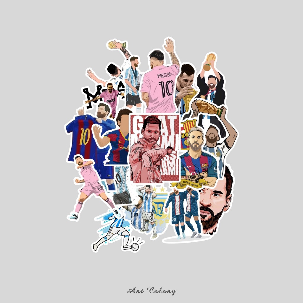 

Stiker Pack The Goat Sticker Vinyl Laminasi Doff Glosy | Stiker Lionel Messi