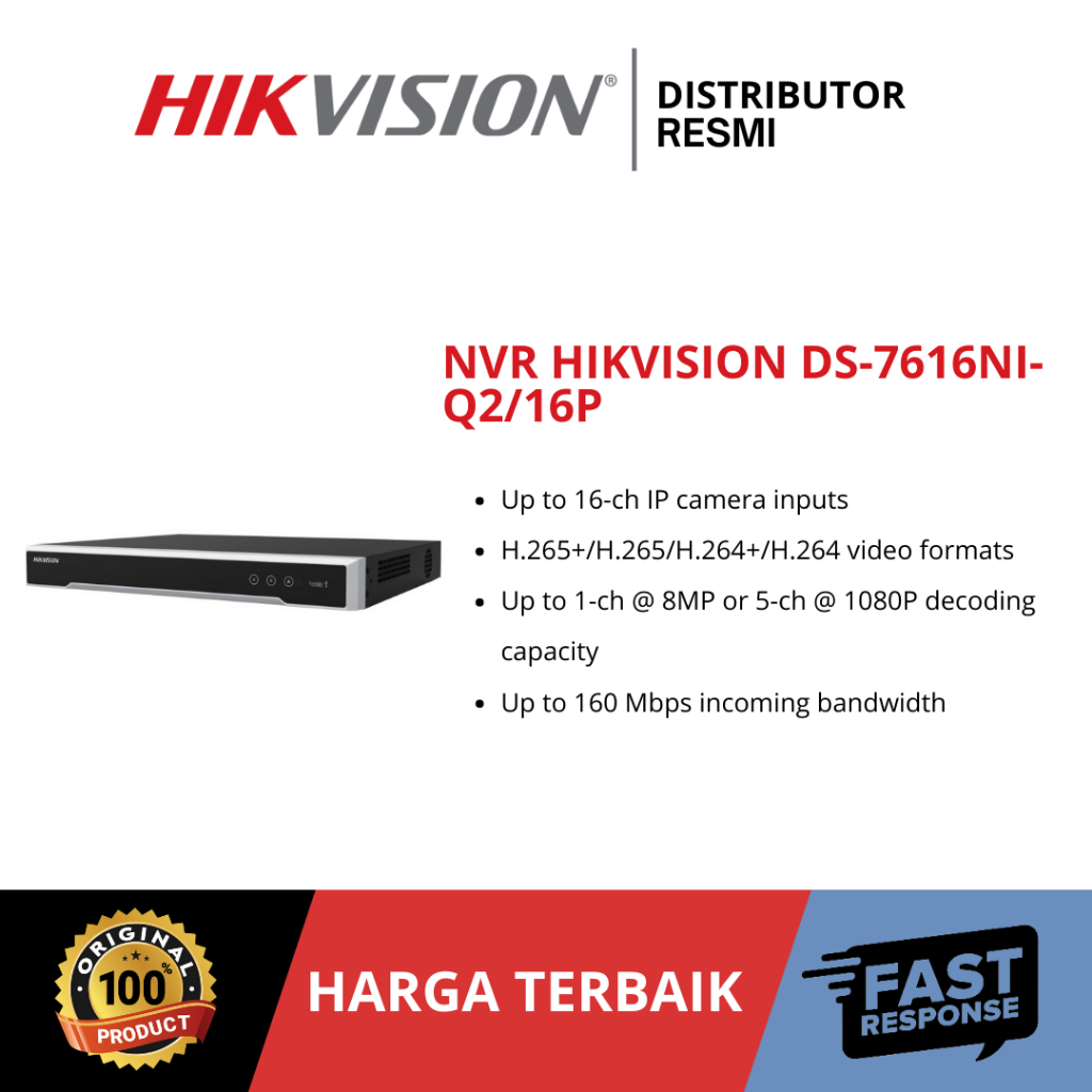 NVR HIKVISION DS-7616NI-Q2/16P
