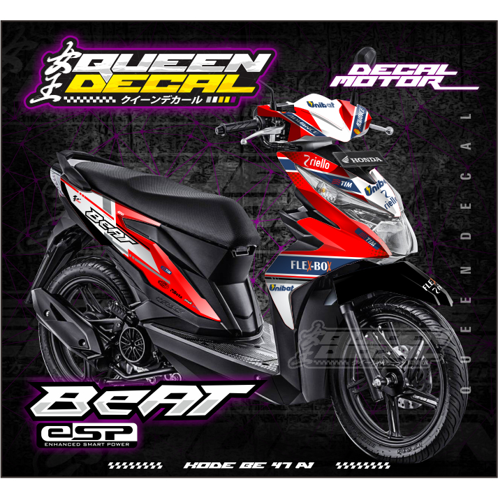 Decal Stiker Motor Honda BEAT ESP RACING Decal FullBody - DECAL BEAT ESP 2017/2019 DESAIN FLEXBOX - 