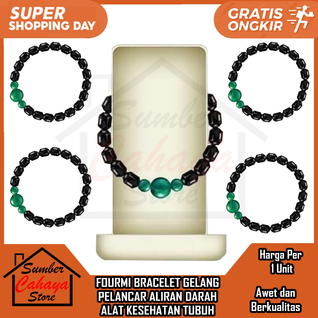 FOURMY BRACELET GELANG PELANCAR ALIRAN DARAH ALAT KESEHATAN TUBUH PELANCAR PEREDERAN DAHAH BADAN MEM