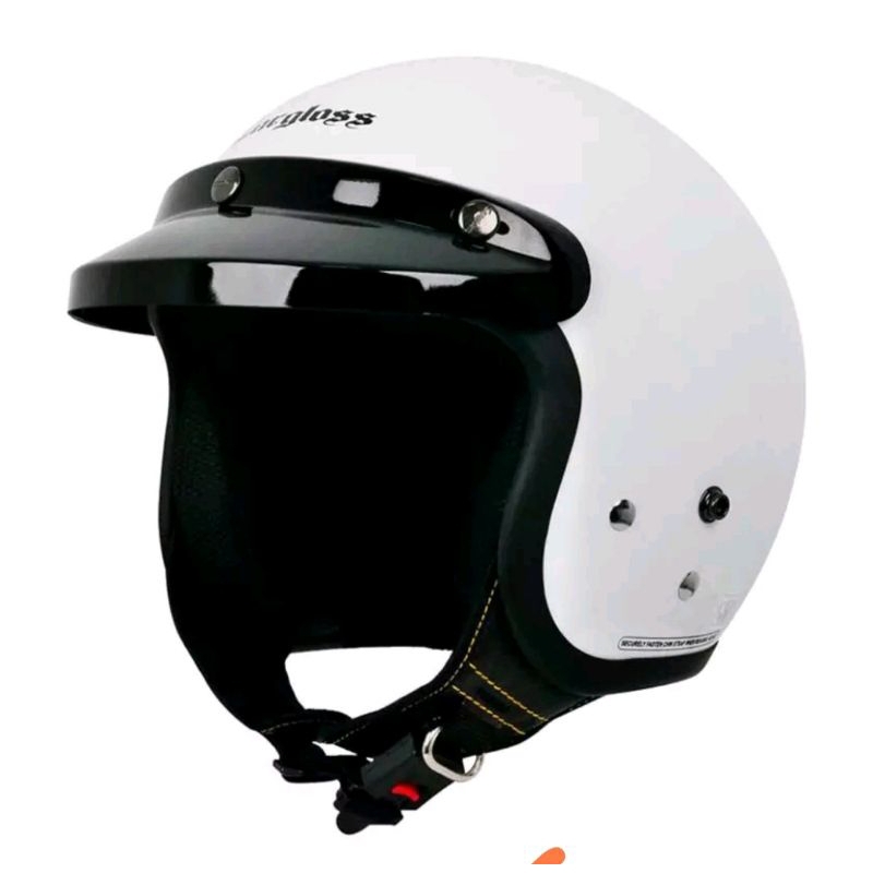 HELM CARGLOSS CFM SOLID SP WHITE GLOSY HELM CARGLOSS PUTIH
