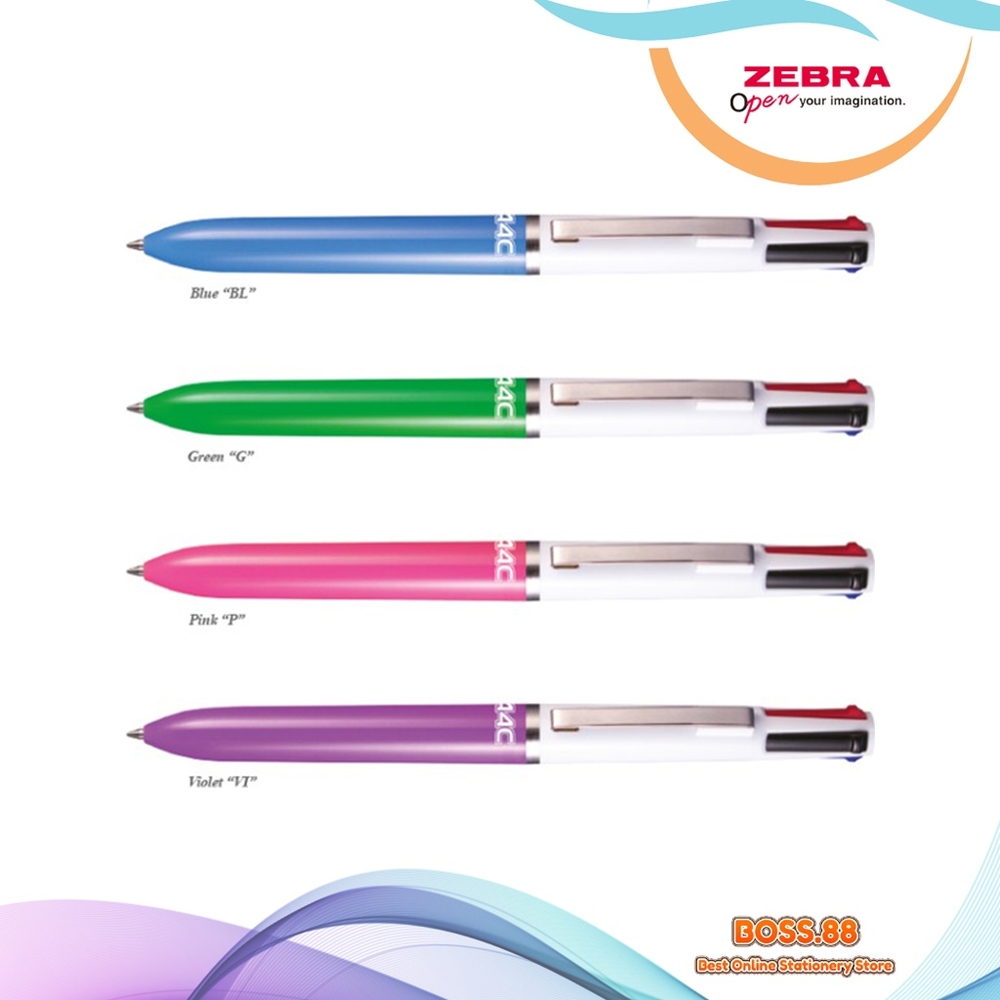 

BALLPOINT / PULPEN ZEBRA 4 WARNA SOLID (1 PCS)