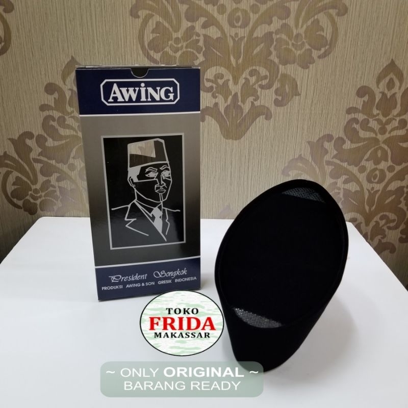Peci Songkok Awing President AC Hitam Tinggi 7 No.6
