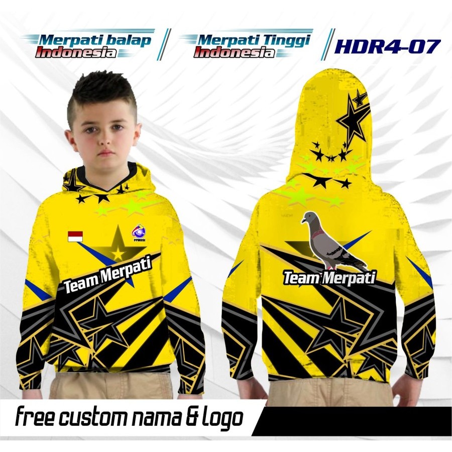 Jersey hoodie merpati baju anak merpati balap tinggi kolong