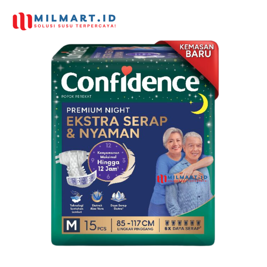 CONFIDENCE PREMIUM NIGHT M 15 ADULT DIAPERS POPOK PEREKAT DEWASA PAMPERS DEWASA