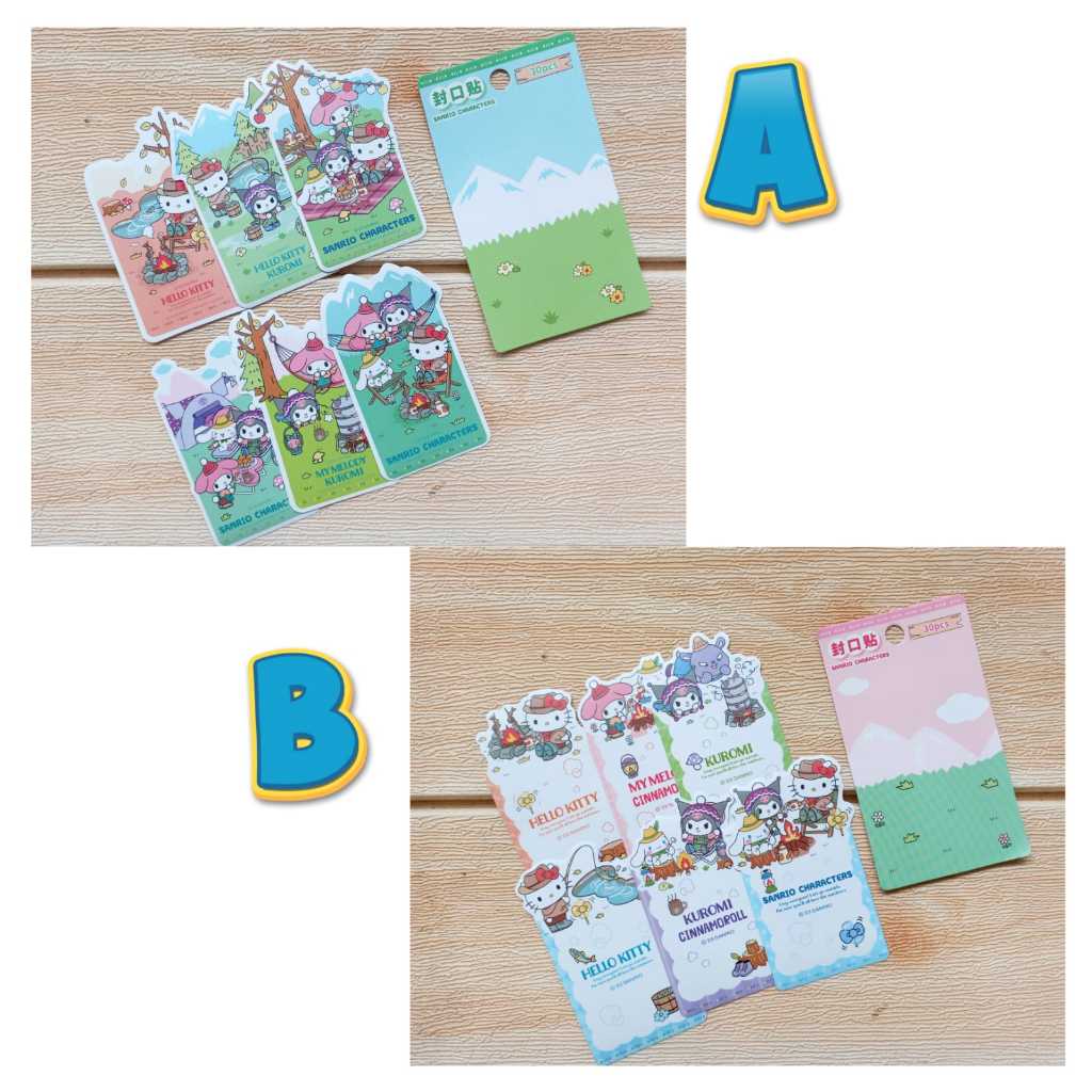 

STIKER PACKING MINI ORI SERI CAMPING ISI 30 HELLO KITTY KUROMI MXLYP01 (9X5)