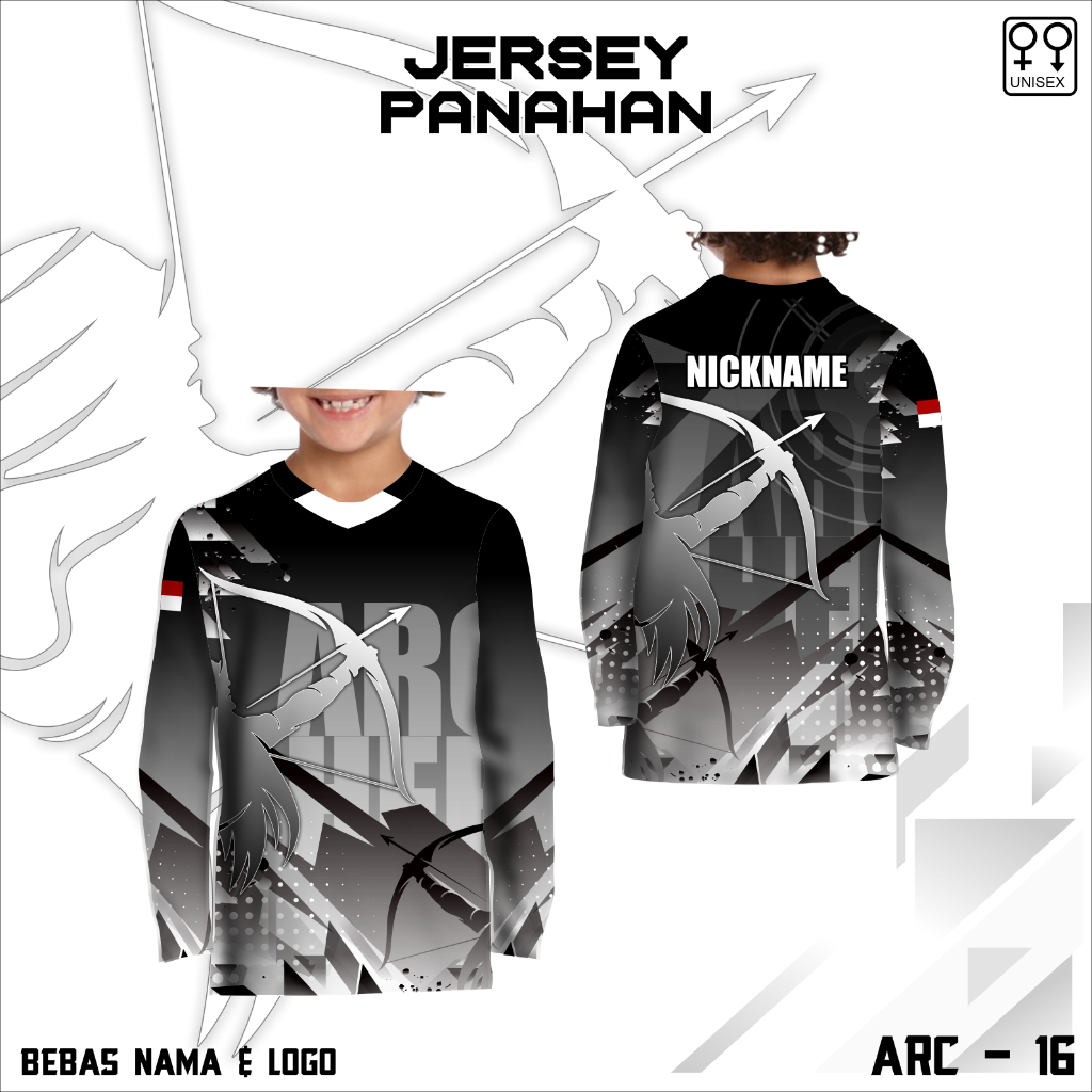 Jersey anak kaos panahan baju olahraga panah terbaru lengan panjang