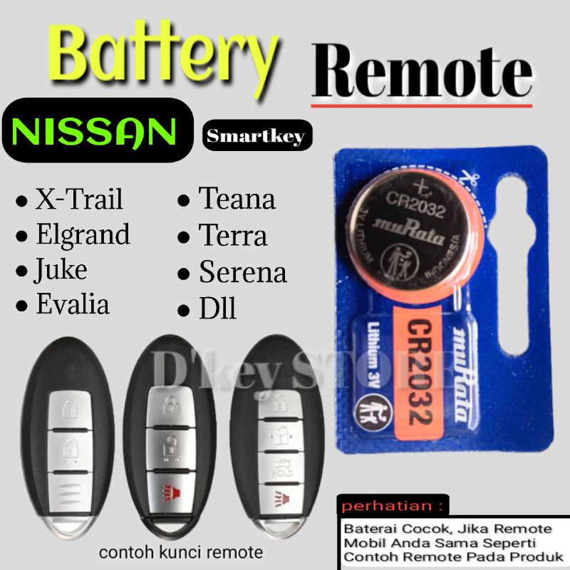 Baterai Battery Batre Batrai Untuk Remote Remot Smartkey Smarki Smart Key Mobil Juke Evalia Elgrand 