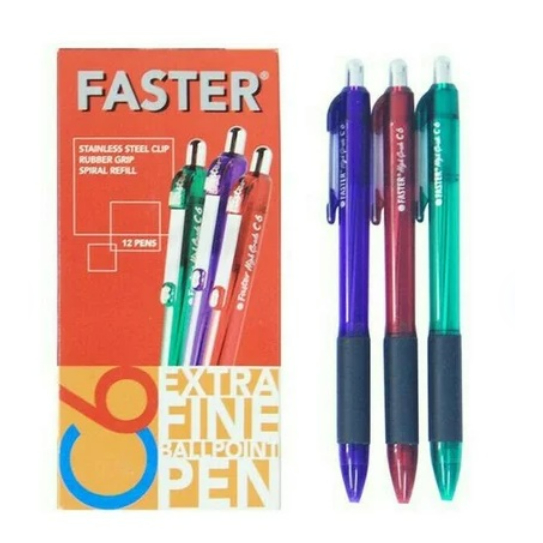 

PULPEN FASTER C6 CETEK Hitam - ISI 12 pcs