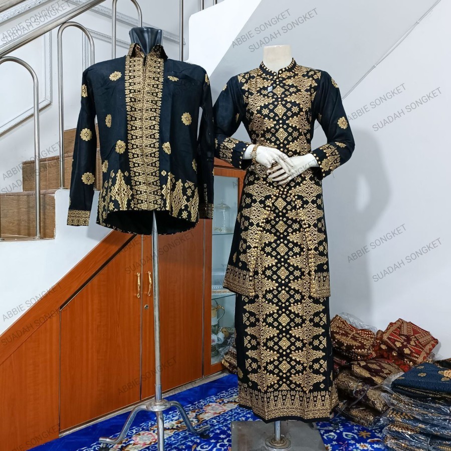 Batik Songket - Baju Batik Songket Hitam CM - S, Setelan Wanita