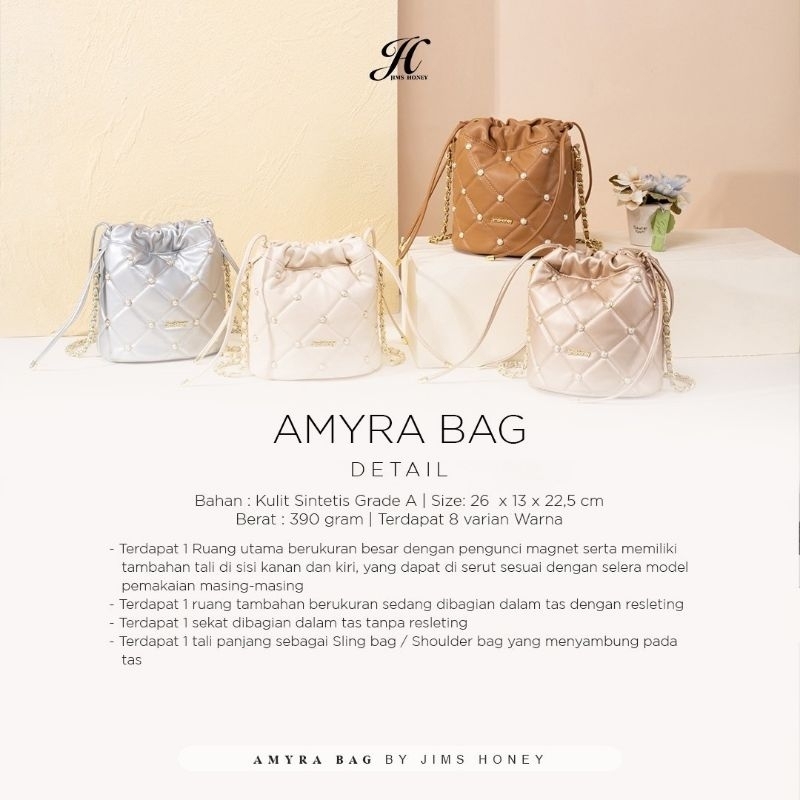 JIMS HONEY Tas Selempang Wanita - Kecil - Serut - Rantai - Pesta - AMYRA BAG