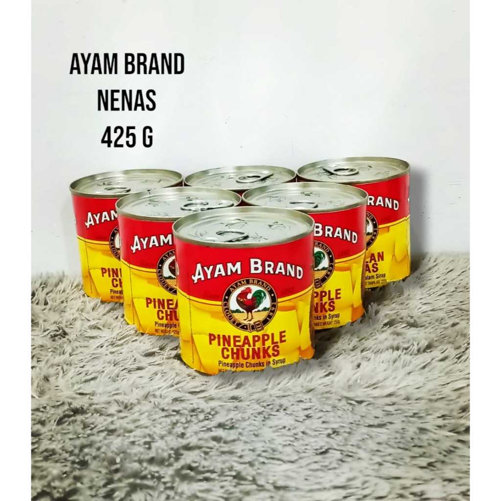 

Makan Kaleng Isi Nenas dan bermerek Ayam Brand