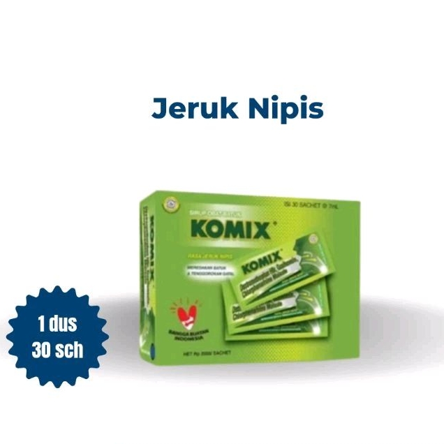 

Komix sirup obat batuk pilek masuk angin dewasa 1 box 30 sachet @ 7 ml rasa jeruk nipis