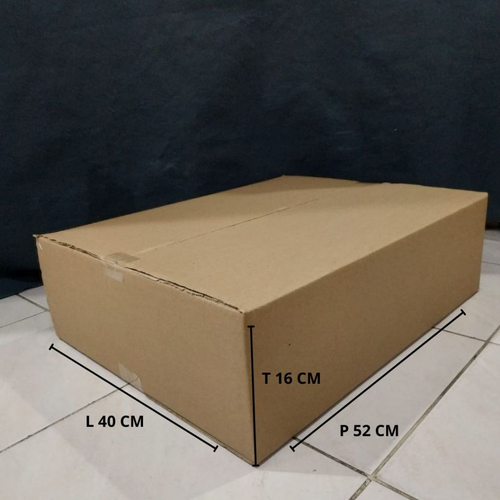 

Kardus Packing Tebal P 52 cm x L 40 cm x T 16 cm C-Flute K125/M125/M125